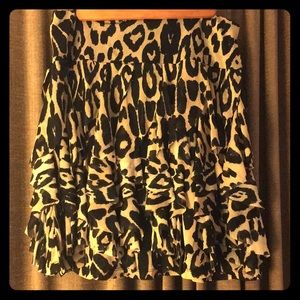 Ruffled Cheetah A Line Mini Skirt